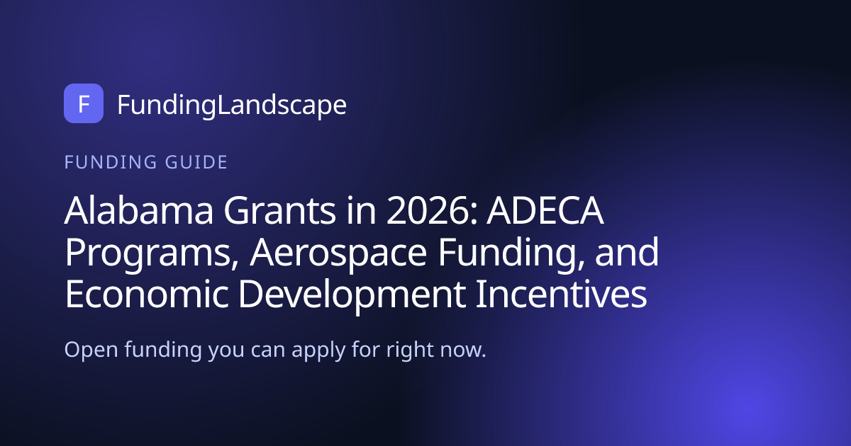 Alabama Grants in 2026: ADECA Programs, Aerospace Funding, and Economic ...