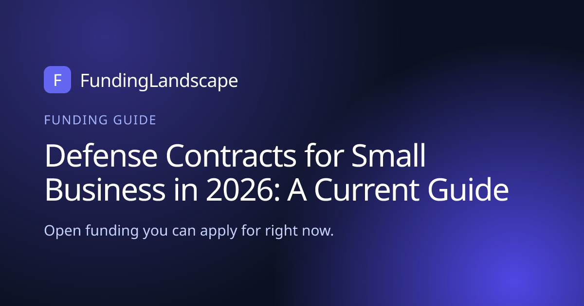 Defense Contracts for Small Business in 2026: A Current Guide | Funding ...