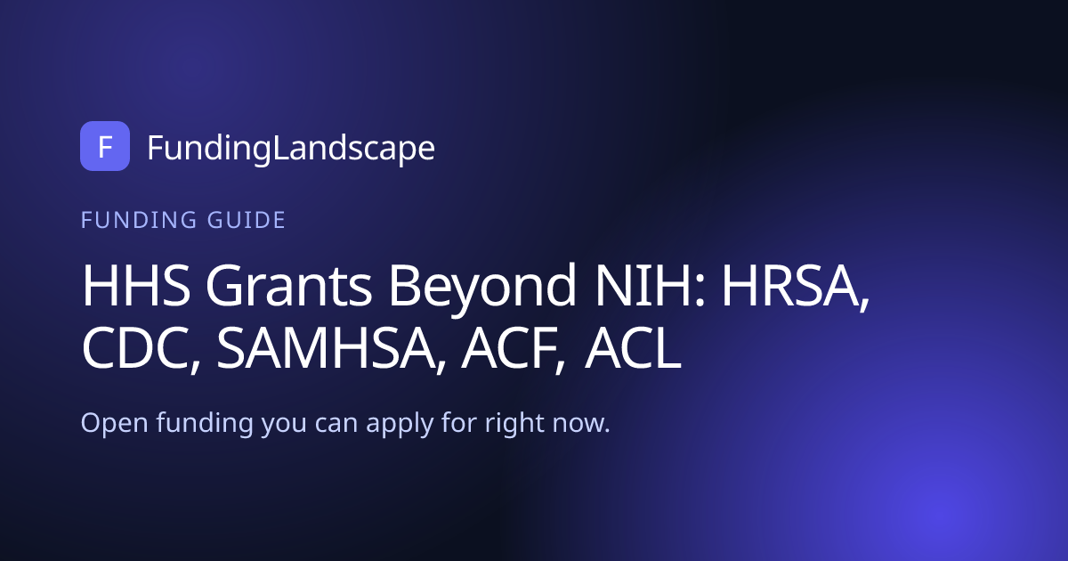 HHS Grants Beyond NIH in 2026: HRSA, CDC, ACF, SAMHSA, ACL, and AHRQ ...