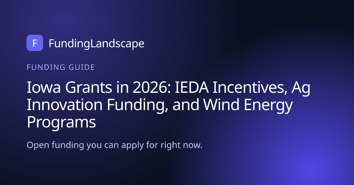 Iowa Grants in 2026: IEDA Incentives, Ag Innovation Funding, and Wind ...