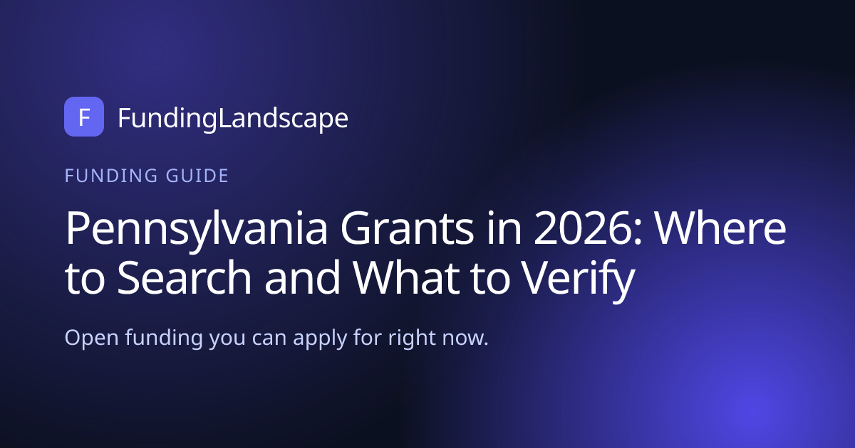 Pennsylvania Grants in 2026: Where to Search and What to Verify ...