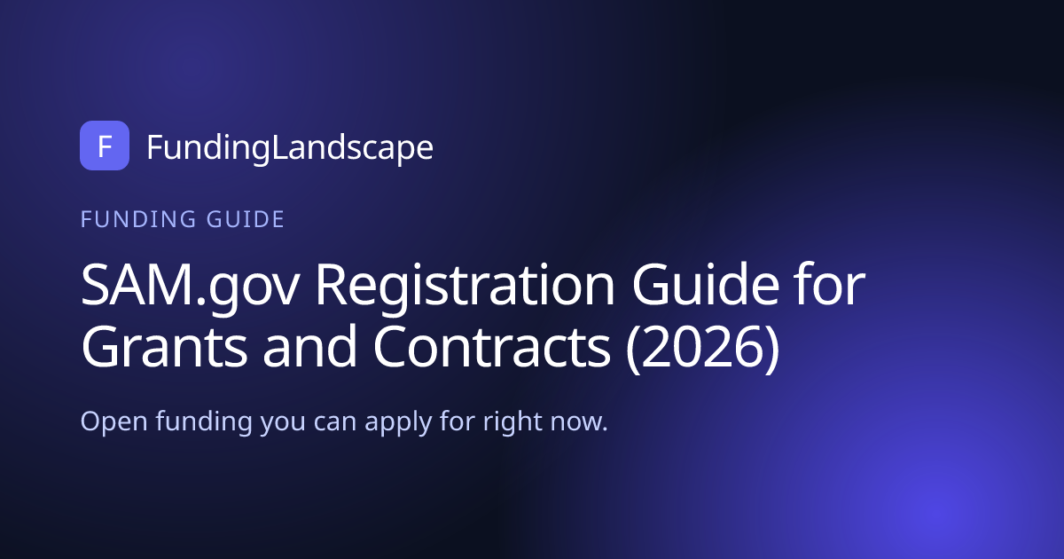 SAM.gov Registration Guide for Grants and Contracts (2026) | Funding ...