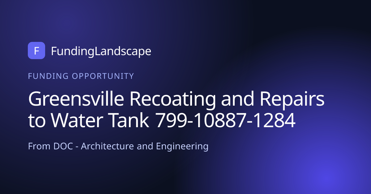Greensville Recoating and Repairs to Water Tank 799-10887-1284 - Open ...